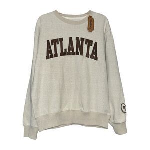 New York Popular Atlanta Pullover Sweatshirt Mens Large Oatmeal Soft Fleece NWT